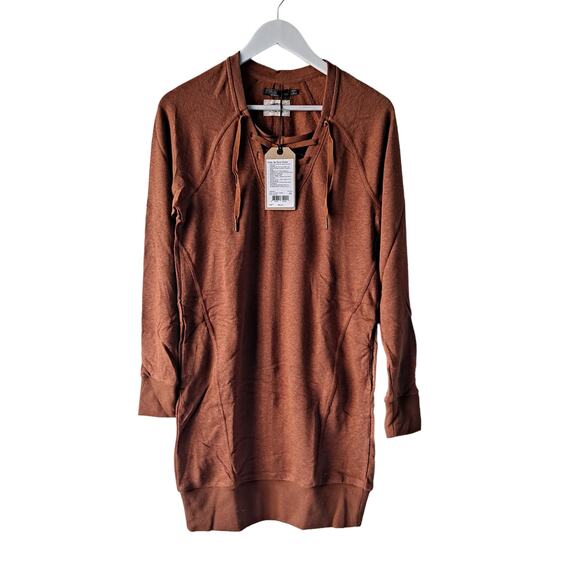 PrAna Womens Roux Heather Cozy Up Terry Sweatshirt Dress - Size XS (NWT) - Picture 1 of 13